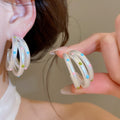 Silver C Hoop Earrings in Four Spotted Designs for Everyday Styling view 7