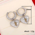 Silver Tone Pave Broken Heart Huggie Hoop Drop Earrings Pair view 5