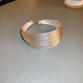 Wide Multirow Textured Open Cuff In Silver Tone Or Gold Tone view 6