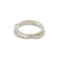 White Faux Pearl Multi-Strand Bracelets Gold Silver Accents view 5