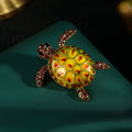 Yellow Gold Tone Sea Turtle Crystal Enamel Two Designs Metal Brooch Pin view 4