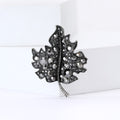 Crystal Maple Leaf Brooch Decorative Metal Pin For Jackets And Lapels view 3