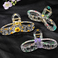 Transparent Resin Pressed Flower Bow Hair Claw Clips in Five Designs view 2