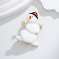 Gold Tone Silver Tone Christmas Snowman Enamel Metal Brooch Pin view 5