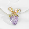 Translucent Strawberry Resin Charm With White Daisy Lobster Clasp view 6
