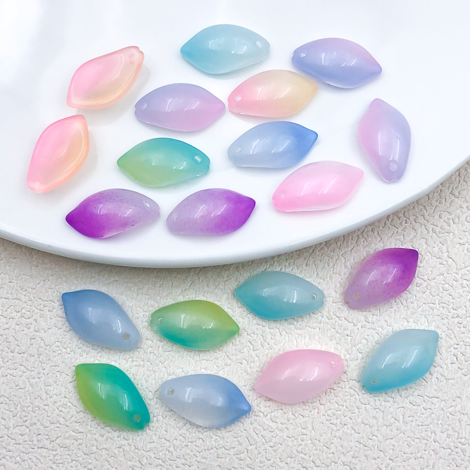 Acrylic Lotus Leaf Lotus Flower Charm Pendants for Hair Stick Headpiece Jewelry Making