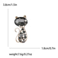 Faceted Crystal Cat Brooch In Emerald Green And Black view 7