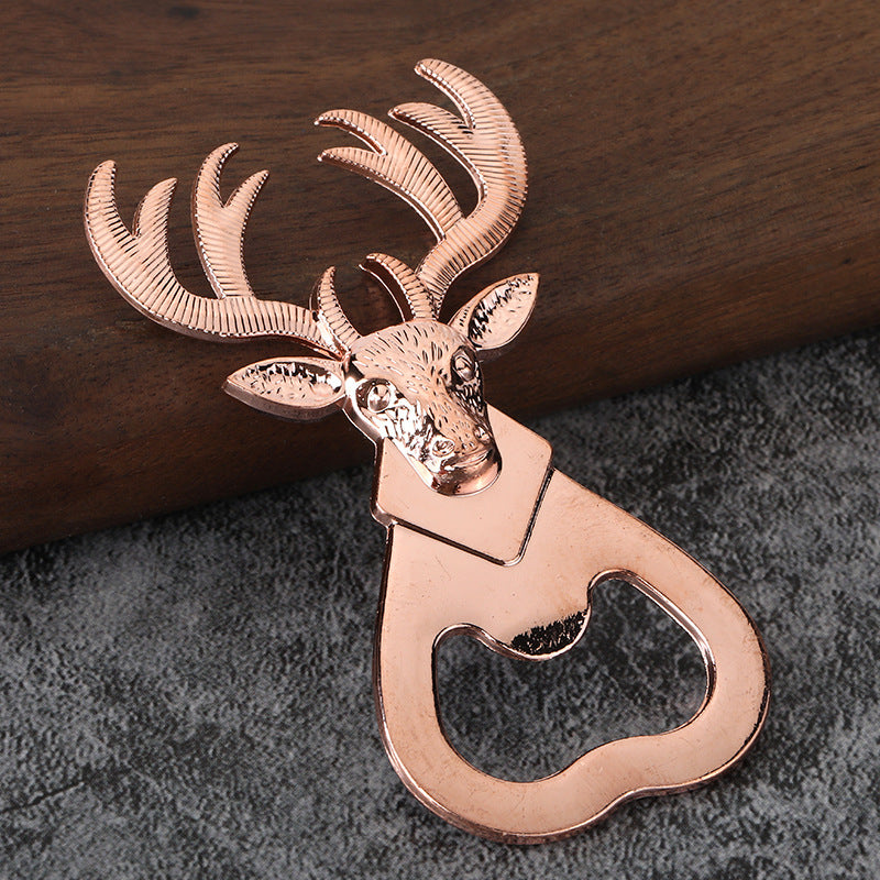 Deer Head Bottle Opener Keychain Zinc Alloy Beer Opener Gift