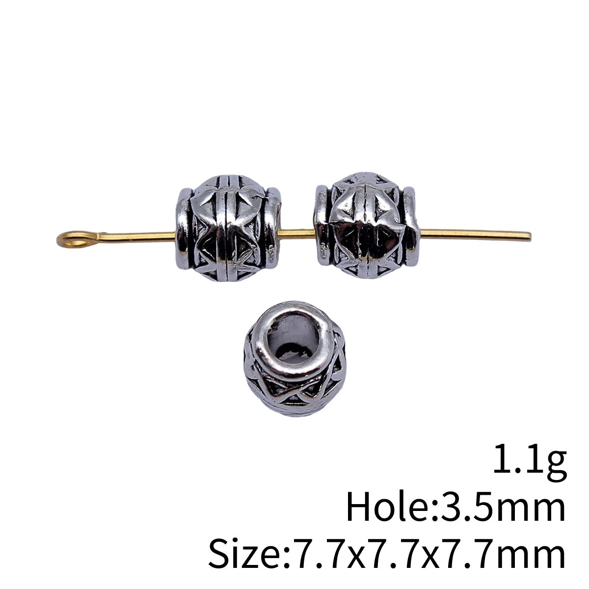 7.7x7.7x7.7mm 1.1g Multicolor Zinc Alloy Cube Large Hole Spacer Beads for Bracelet Necklace DIY Making