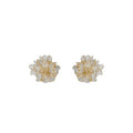 Clear Resin Flower Stud Earrings Gold Foil Fleck Accents view 5