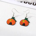 Silver Tone Halloween Enamel Hook Earrings in Twelve Novelty Designs view 2