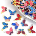 Enamel-Look Gold Silver Butterfly Alloy Charms in 10 Styles view 1
