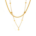 Gold Star Station Chain and Herringbone Necklace Styles view 5