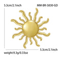 Wavy Ray Sun Brooch in Polished Metal for Jackets and Scarves view 5