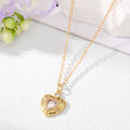 Gold Tone Crystal Angel Heart and Geometric Pendant Necklaces view 3