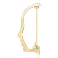 Minimal Face Profile Brooch in Gold or Silver Decorative Lapel Pin view 1