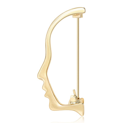 Front view of the face profile brooch