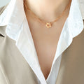 Flower OT Clasp Paperclip Chain Necklace and Bracelet view 9