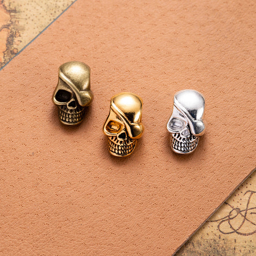 Skull Large Hole Metal Bead shown in front detail view