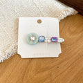 Silver Resin Disk Crystal Bow Duckbill Hair Clip Sets view 9