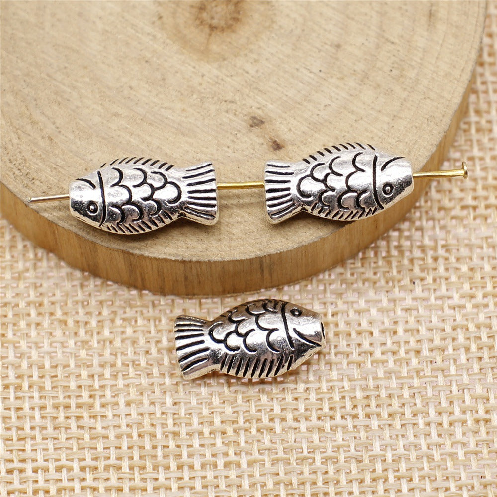 9x17mm 2.5g Zinc Alloy Fish Loose Metal Beads for DIY Bracelet Necklace Jewelry Making