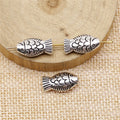 Textured Fish Beads in Three Antique Metal Finishes view 2