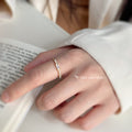 Gold Tone Clear Stone Row And Star Accent Open Adjustable Ring view 3