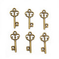 Ornate Skeleton Key Charms in Antique Silver and Bronze Tones view 2
