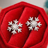 Layered Snowflake Crystal Stud