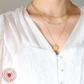Triple Layer Good Luck Disc Pendant Necklace Three Tones view 3