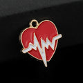 Enamel Heartbeat Heart and Rainbow Cloud Charm Pendants view 6