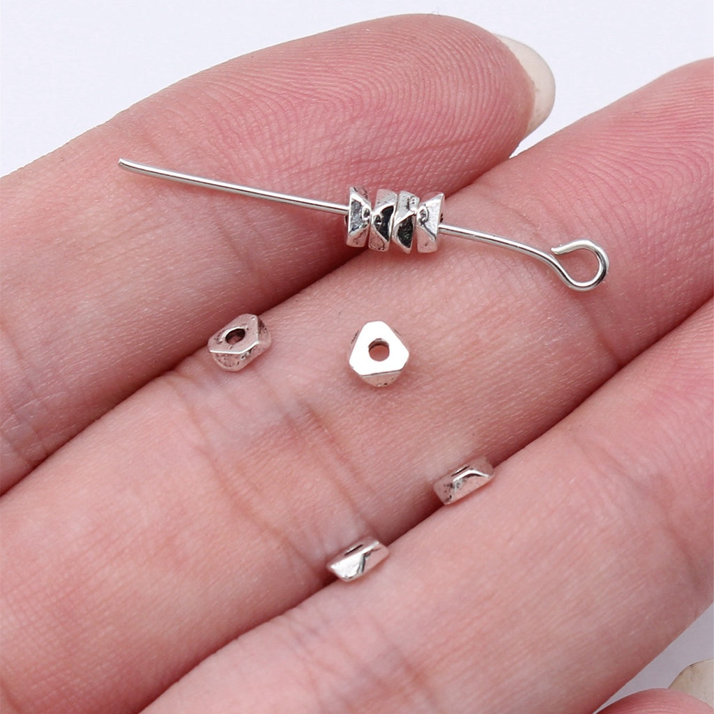 4x4mm 0.1g Multicolor Zinc Alloy Geometric Cut Spacer Beads for Bracelet Necklace Making