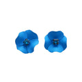 Matte Flower Stud Earrings In Blue And Burgundy Matching Jewelry Pair view 5