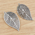 Large Filigree Leaf Metal Pendants in Two Antique Finishes view 3