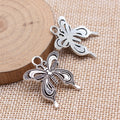 Ornate Butterfly Pendant Charms in Three Antique Metal Finishes view 2