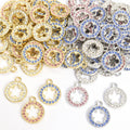 Crystal Circle and Five Petal Flower Charms in Three Colors view 4