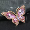 Rhinestone Butterfly Charm Pendant Gold-Tone Crystal Wings Six Colors view 3