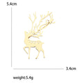 Polished Antlered Deer Brooch in Gold or Silver Tone view 5