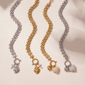 Crystal Heart Watch Chain Necklace and Bracelet Collection view 4