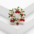 Colorful Berry Wreath Brooch With Faceted Crystals And Polished Metal Details view 7