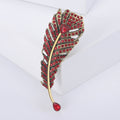 Rhinestone Feather Brooch Gold Tone Four Color Styles view 8
