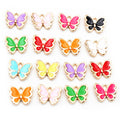 Colorful Enamel Butterfly Charms with Gold Tone Edges view 5