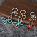 Openwork Butterfly Rhinestone Keychains in Six Color Styles view 1