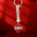 Baguette Band Crystal Heart Keychains with Straps and Plain Options view 7