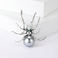 Silver Pearl Body Spider Brooch Pink White or Black view 3