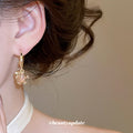 Moon Star and Heart Charm Gold Tone Hoop Drop Earrings view 3