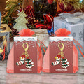Gold Christmas Tree Stocking Enamel Lobster Clasp Keychain view 2