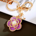 Jeweled Rose Keychains in Red Black Pink White Violet and Assorted Colors view 9