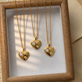 Gold Heart Pendant Necklace With Mixed Zircon Stones view 3