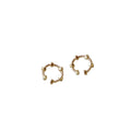 Gold Tone Textured Small Ear Cuff Clips For Non Pierced Ears view 5